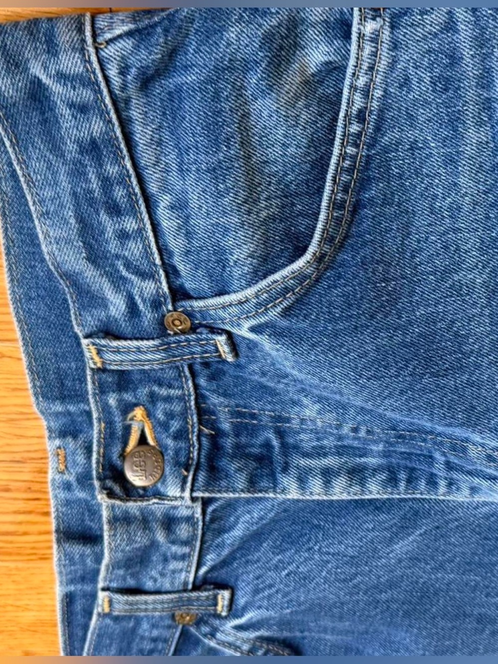 Patchwork Two-Tone Blue Denim Jeans - Picture 4 of 5